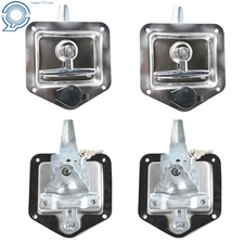 4 Pcs T-Handle Lock Stainless Steel RV Truck Tool Box Door Lock Latch + 8 Keys