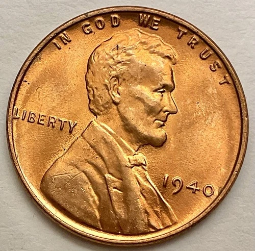 1940p  Uncirculated BU Red RD - Lincoln Wheat Cent  ~ B760