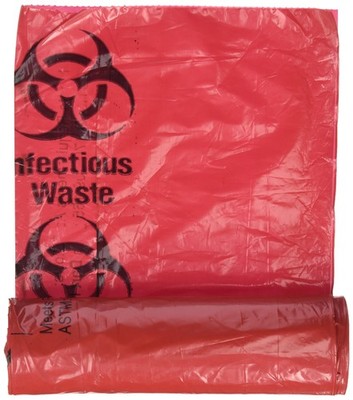 Biohazard Waste Bags 20 Count LLDPE Film 2 3 Gal Capacity Medical Disposal