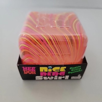 NeeDoh Nice Berg Swirl XL Giant Nee Doh Squishy Swirl Cube Orange Pink Yellow