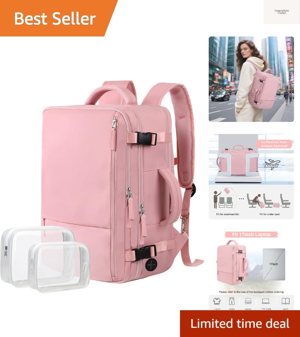 Carry on Travel Backpack for Women, Large 35L Personal Item 