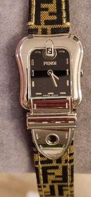 Fendi Damenuhr 3800L mit Leder/Stoffarmband 21cm
