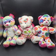 Build-A-Bear Rainbow Cat Bears Plush Stuffed Animal Bundle Lot Of 3