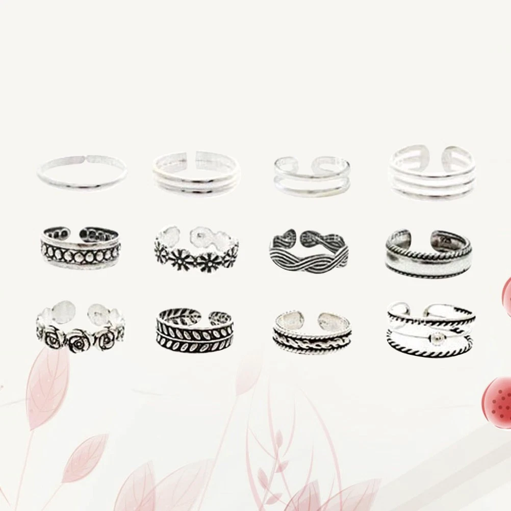 12 PCS Zehenring-Set Fußschmuck Für Freizeitkleidung Fussschmuck Frauen