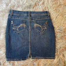 Nine West Dark Blue Denim Y2K vtg skort size 8/28