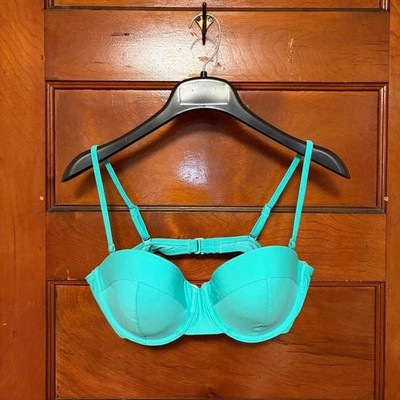 NWT Turquoise / Teal Lined Push Up Bikini Top | Large 12/14
