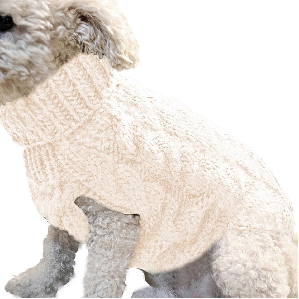 Pet Dog Jumper Knit Sweater Clothes Puppy Cat Knitwear Costume Coat Apparel Warm - Image 2 of 4