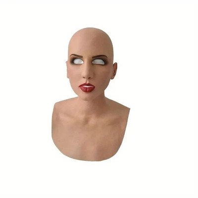 Realistic Latex Headset with Seamless Eye and Mouth Holes & Natural Face Contour