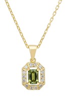 Latelita Peridot Edelstein AnhäNger Kette GrüN Gold 925 Sterling Silber