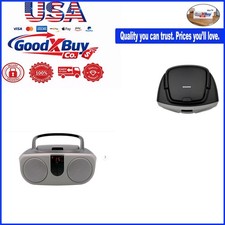 Sylvania Portable CD Boombox with AM/FM Radio Aux In Silver/Black