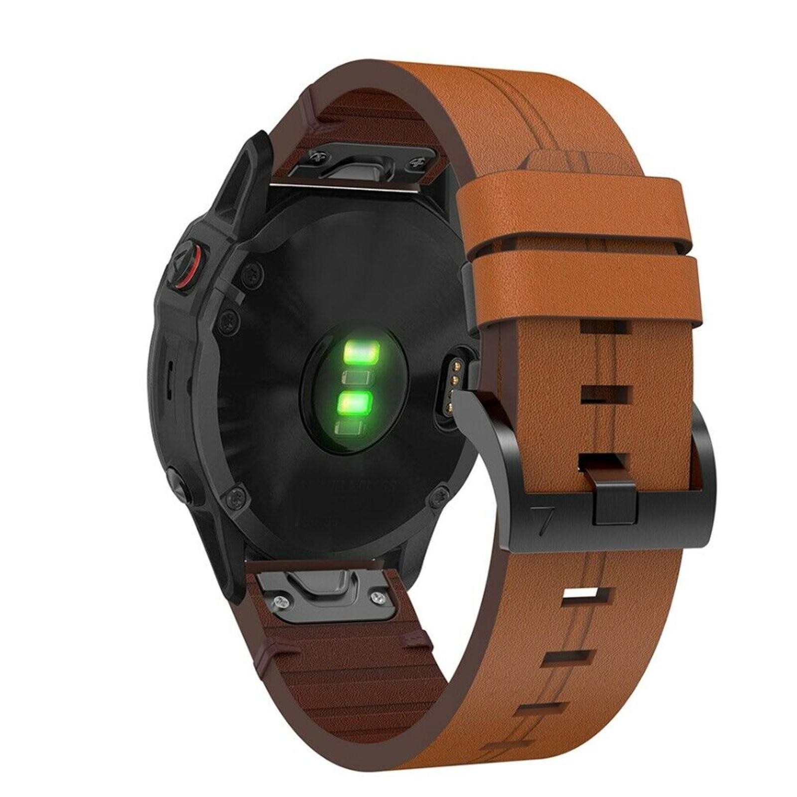 Elegant Leather 22mm Watch Band Wristband Strap For Garmin Fenix 5 Fenix 6 Pro