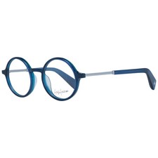 Yohji Yamamoto YO-1057968 Unisex Blue Optical Frame Acetate Round Solid Eyewears