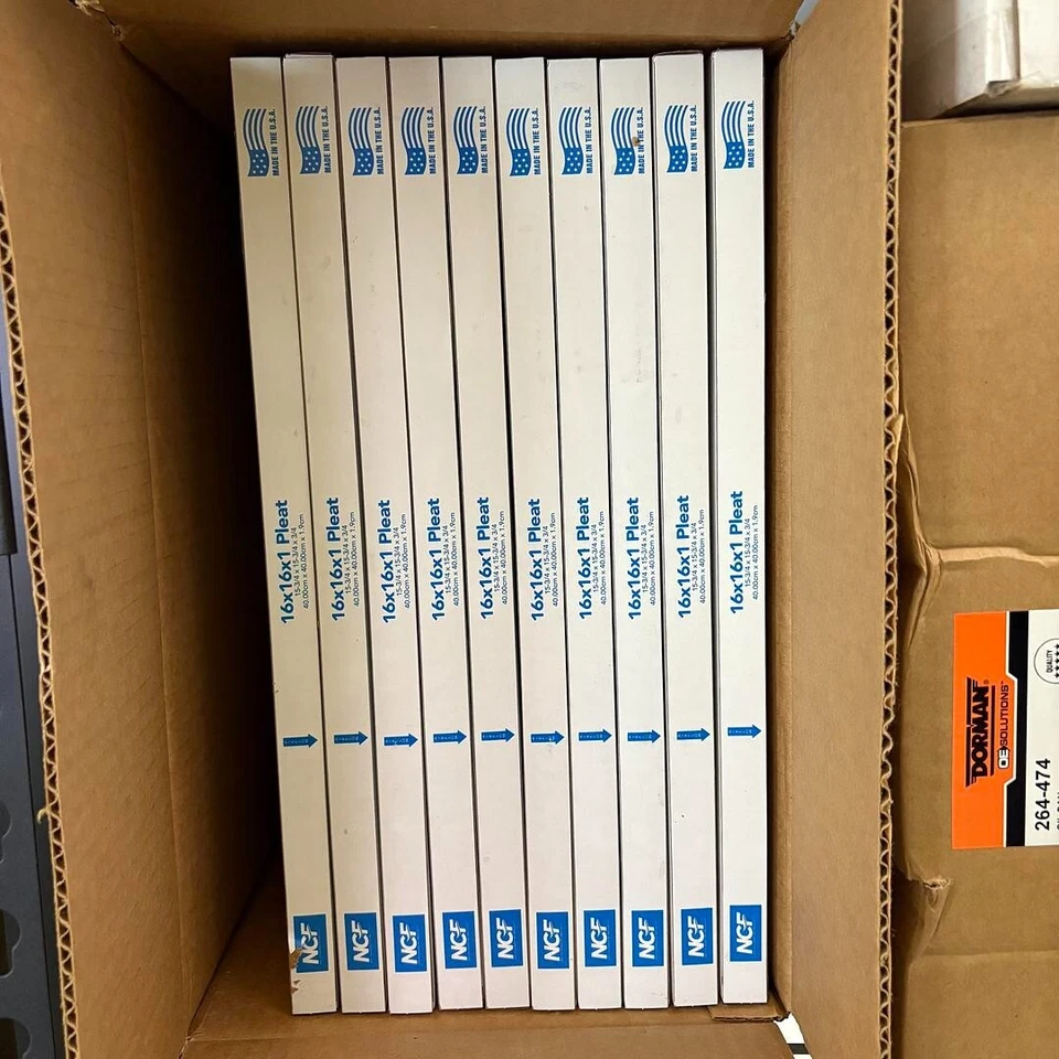 Filtros de aire plisados para horno de CA 16X16X1 MERV 8. Estuche de 10 Foto 2 de 2