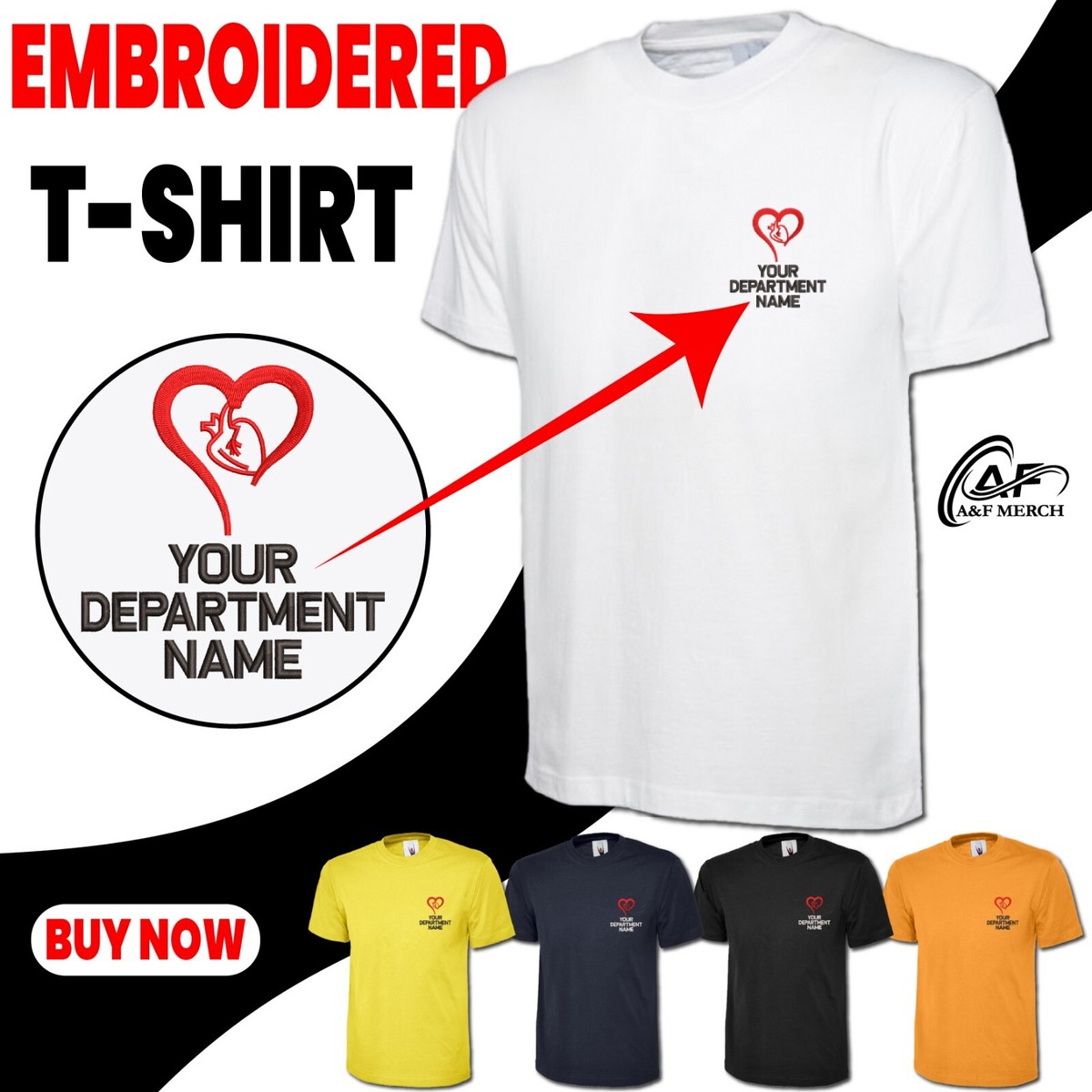 Disfraz Personalizado Bordado Camiseta Corazón Tu Departament Nombre Doctor