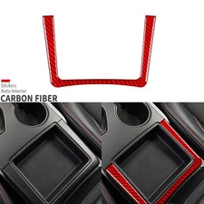 Red Carbon Fiber Center Console Storage Panel Frame Trim For Toyota Camry 15-17