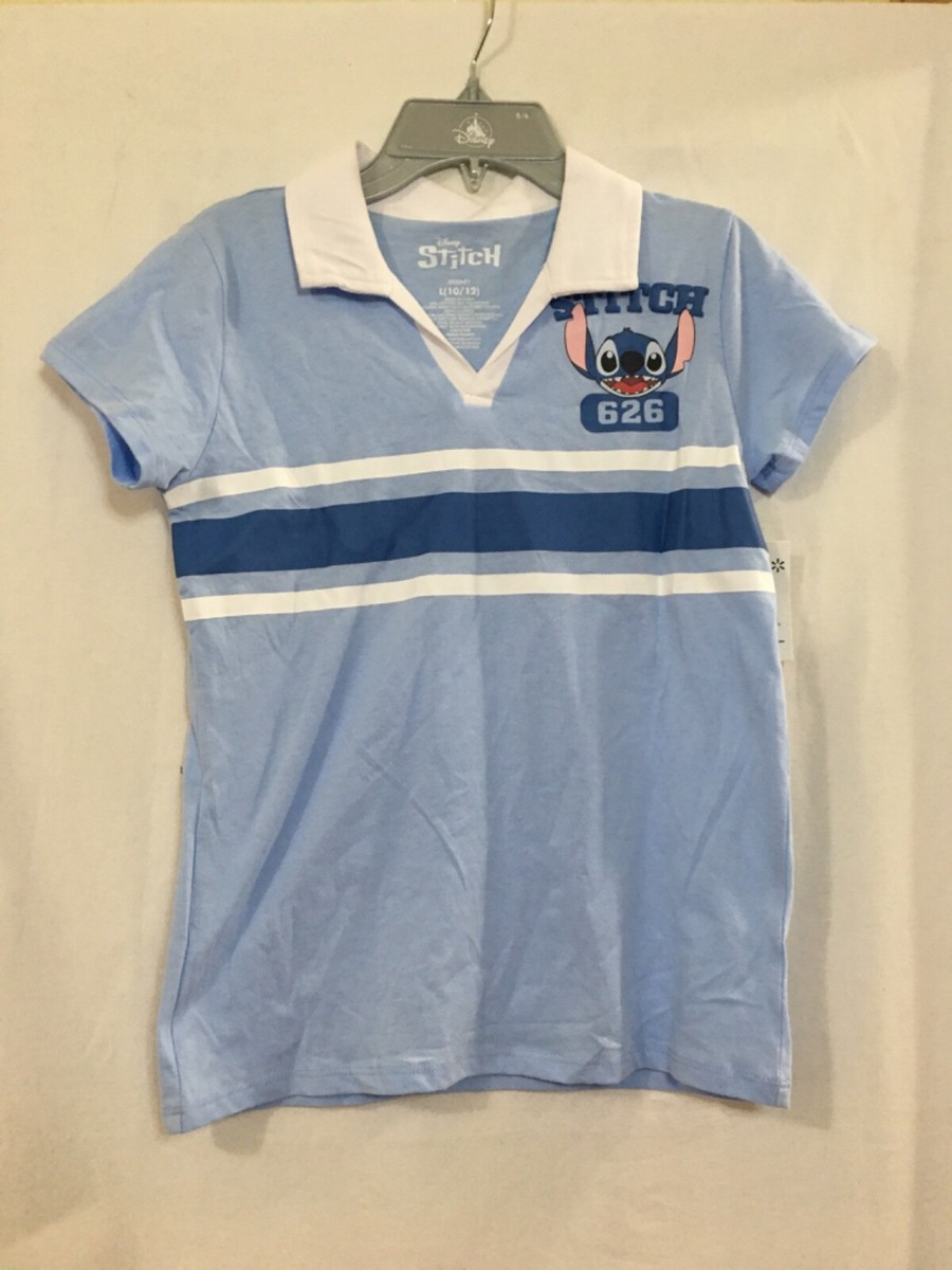 NWT Disney Stitch Shirt Top Girls Polo Blue size S,L Lilo and