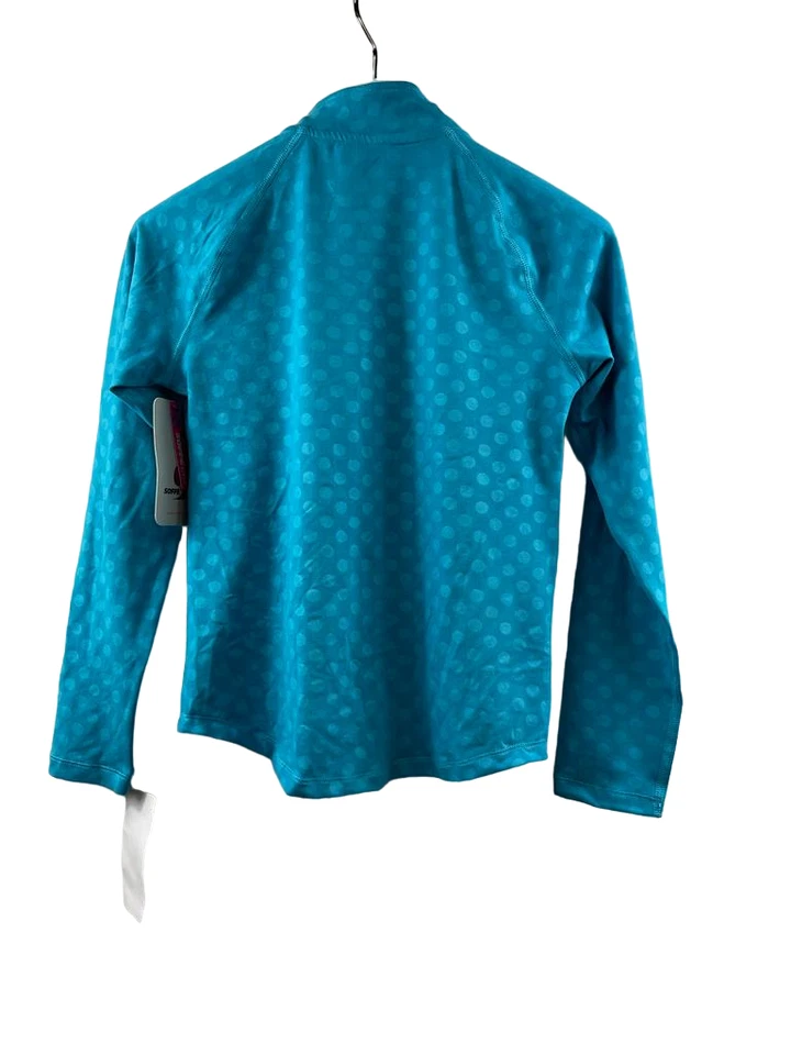 Soffe Youth Girl Caribbean Sea Full Zip Knit Rash Guard Cyan-Medium (8-10) - Image 2 of 4