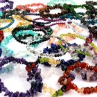 Edelstein Armband AA - Qualität Trommel Stein Splitter viele Varianten dehnbar p