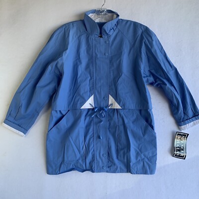 Spencer Douglas Jacket Womens Large Blue Full Zip Pockets Vintage NEW w/Tag NOS