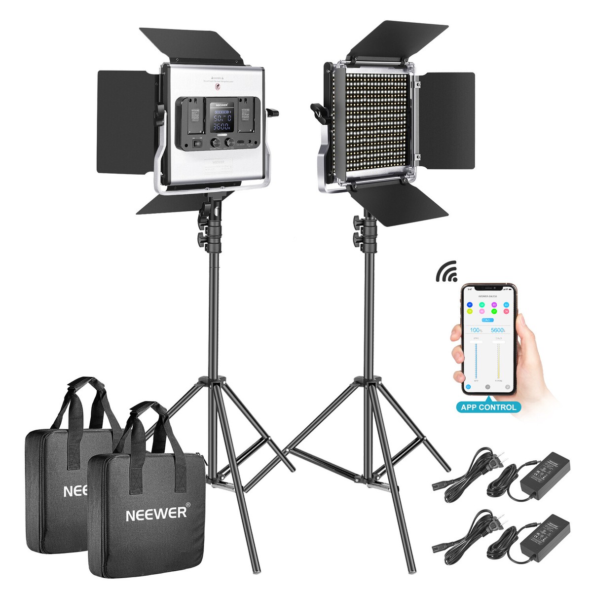 NEEWER 528 LEDビデオライト Amazon | Neewer 528 LEDビデオライト、調光可能な2色写真照明