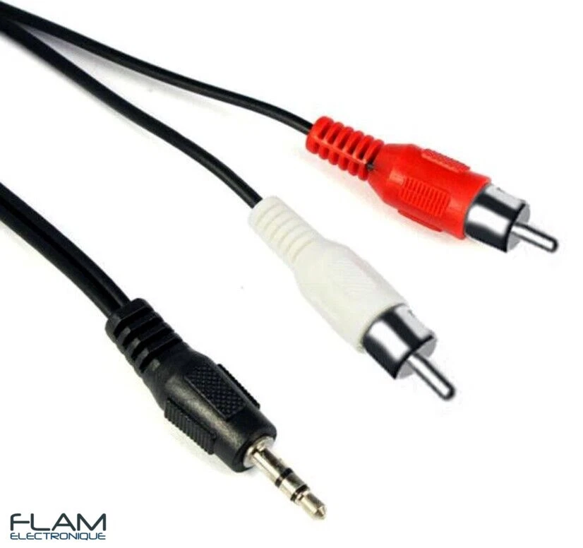 Cable adaptateur Audio Stereo 120cm Jack 3,5mm Male to 2x RCA Male audio adapter - Photo 1/4