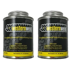 Pack of 2 Clear All Purpose Tire Repair Vulcanizing Cement Brush Top Can 8 oz