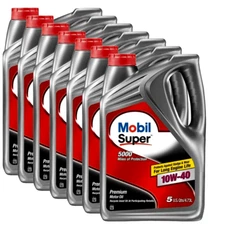 Mobil Super SAE 10W-40 Synthetic Blend Premium Engine Oil - 7 Of 5 Quart Jugs