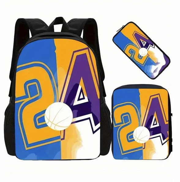 Basketball # 24 Crossbody Backpack & Pencil Case Set Back-to-School Essentials - Image 3 of 4