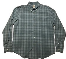 Lacoste Mens Blue Green and White Plaid Squares Long Sleeve Dress Shirt Sz 44