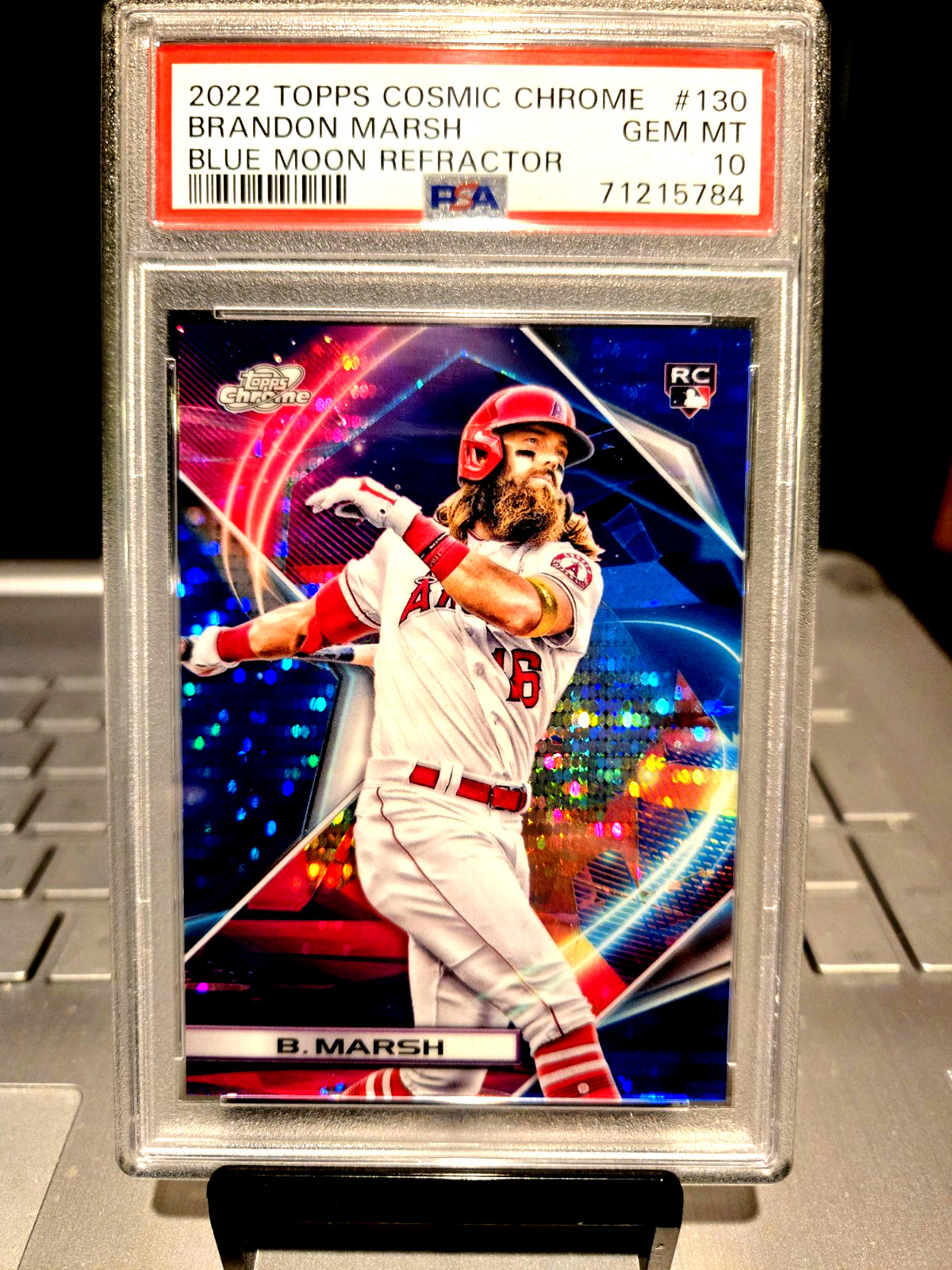 2022 Topps Cosmic Chrome #50/99 Brandon Marsh Blue Moon Refractor #130 Gem Mt 10