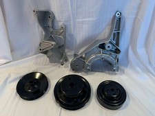 Chevrolet Gm Small Block V8 Ac Ps Alt. Bracket Serpentine Pulleys Powder Coated