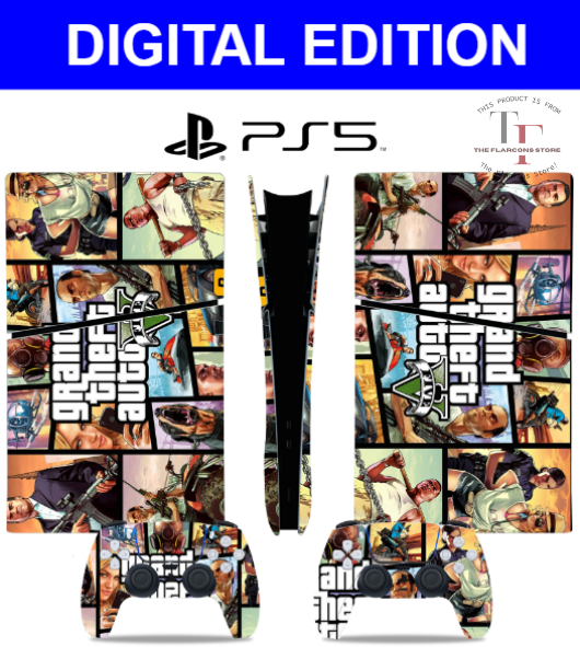 Sticker Skin for PS5 Slim DIGITAL EDITION  Wrap Vinyl + Controller