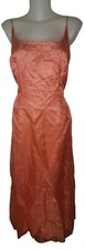 Vtg Womens Orange Iridescent Beaded Coquette Fairy Whimsigoth Prom Dress Sz 15