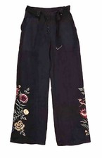 Johnny Was Workshop XS Navy Paloma W/Belt Wide Leg Pants Boho Chic W68622-E NEW