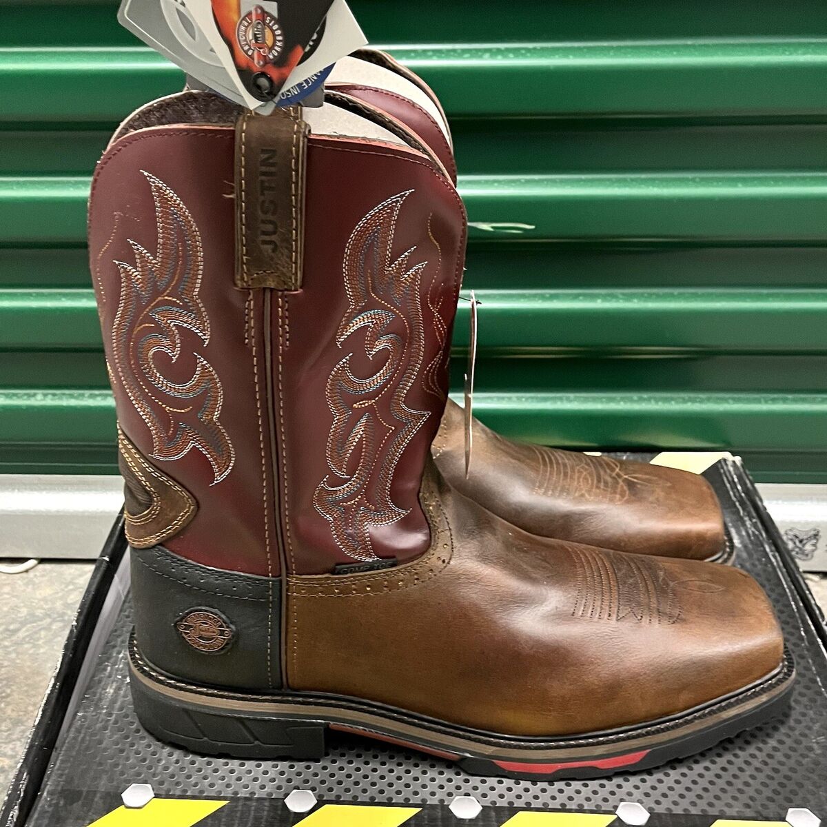 パーツ justin Vintage Justin Exotic Bias Cut Alligator 9.5 B Brown Cowboy