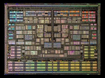 CPU Processor Die under Magnification Close Up Computer Photo Poster Art Print