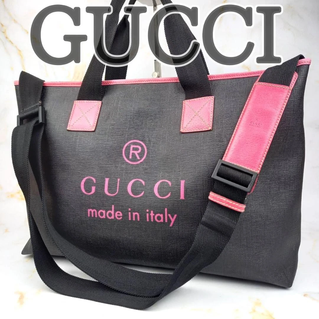 GUCCI sac fourre tout bandoulière cuir 2 voies noir #PG7QTR