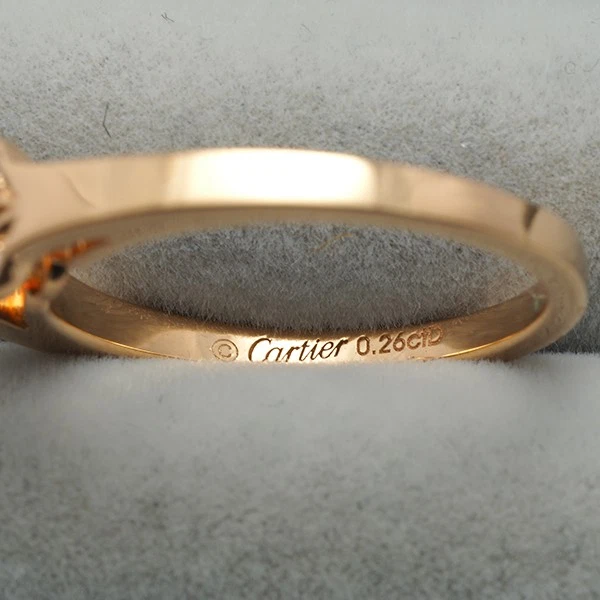 Auténtico Anillo Cartier Diamante 0.26ct F IF EX Bailarina Solitario EU50 18K RG Foto 4 de 4