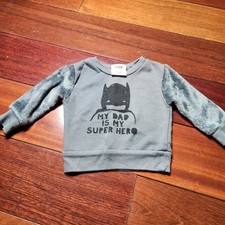 Batman Themed 3 PC Set Includes Body Suit, Sweat Pants, Sweat Shirt. Size 3-6 Mo