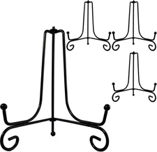 4PCS Premium Black Iron Plate Stands for Display 6 Inch, Decorative 