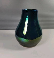 RARE Pewabic Pottery Detroit Vase AK Iridescent Multi Color Petite 4.25” Tall