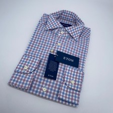 Eton Dress Shirt Mens M 15 1/2 - 39 Multi Plaid Durham Slim Fit Formal Business