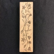 Delicate Flower Flourish Border Rubber Stamp 1.25x5 inches Light Stain