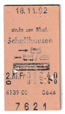 SWITZERLAND      *     Stein am Rhein        -     Schaffhausen    (  1992 )