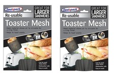 2x Toaster Mesh Sleeve Toasted Sandwich Toasties Bag Reusable