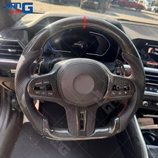 Carbon Fiber Steering Wheel Fit BMW G20 G21 G22 G23 G80 G82 G83 M3 M4 Red Line