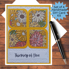 DIY Card Kit Set of 4 A2 Handmade Cards - Stampin Up Ornate Garden DSP