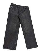 Boys Jeans Straight Leg Size 12 Husky Denim Stretch Casual Black