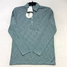 Criquet Mens Long Sleeve Polo Shirt Small Mount Spring Golf Performance NWT $128