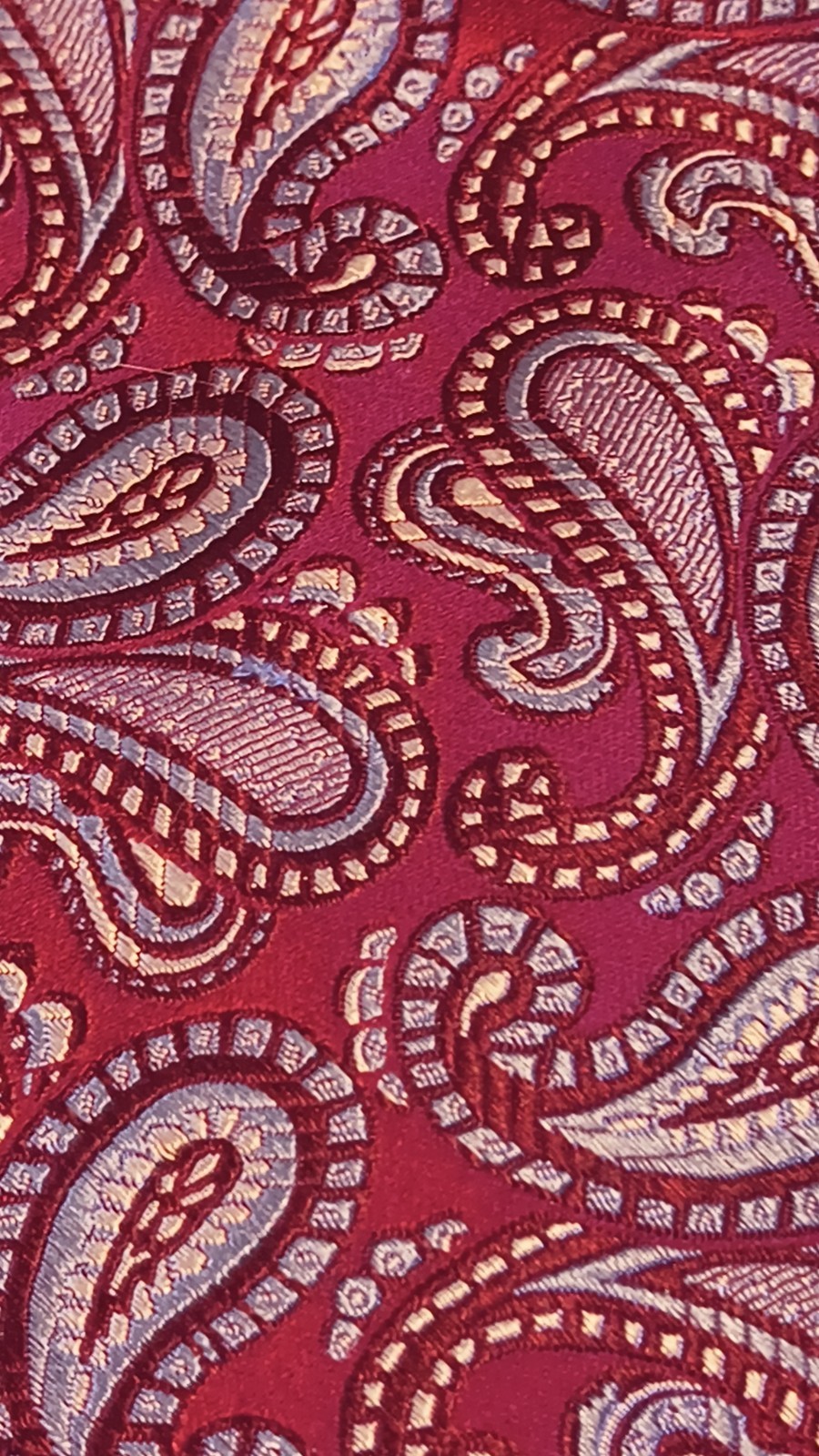 Nordstrom Mens Silk Paisley Tie Red Blue Woven 3.25 Inch